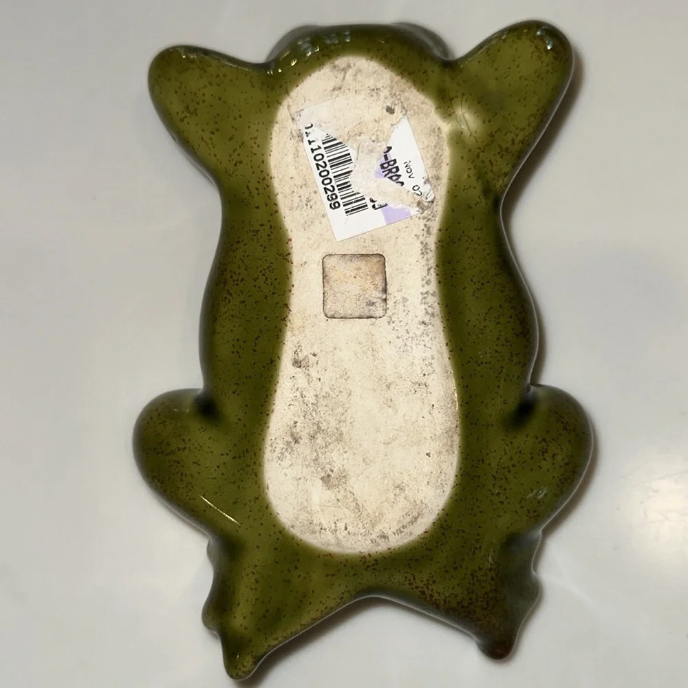 VINTAGE PARTYLITE Ceramic Sunbathing Frog Tea-light/Votive Candle Holder 7” - Picture 7 of 7
